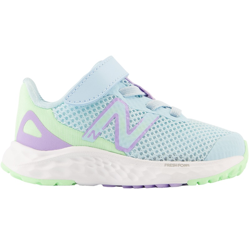 Youth Toddler Fresh Foam Arishi v4 Bungee Lace with Top Strap Blue/Green/Lilac Glo 5