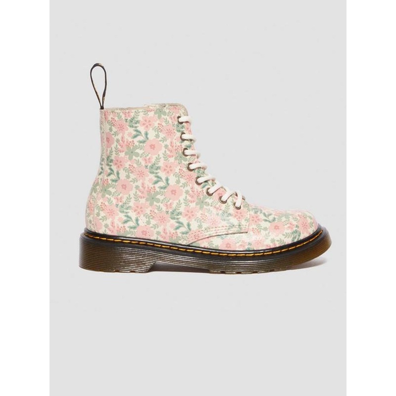 1460 Pascal Pop Floral Repeat Athena Cream Cloud/Multi Boots (Kids) K01 CLOUD CREAM/MULTI