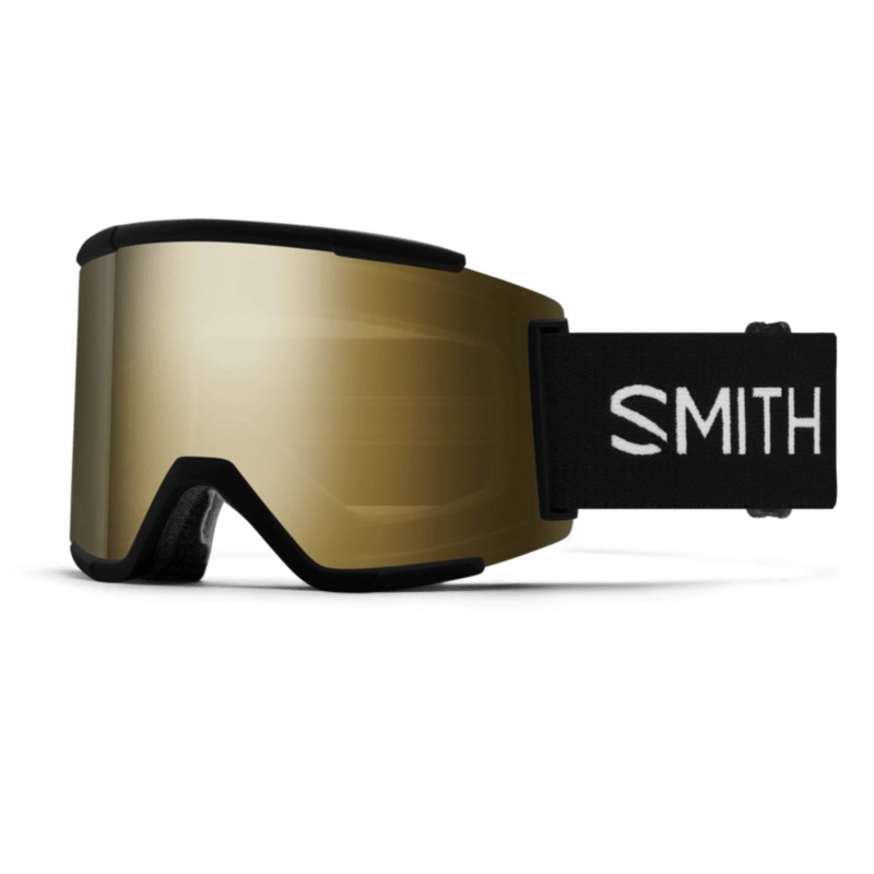 Smith Squad XL Goggles 2026 Black | ChromaPop Sun Black Gold Mirror