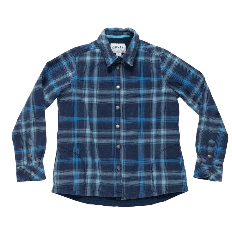 Orvis Flannel Shirt Jacket – Women’s M Blue