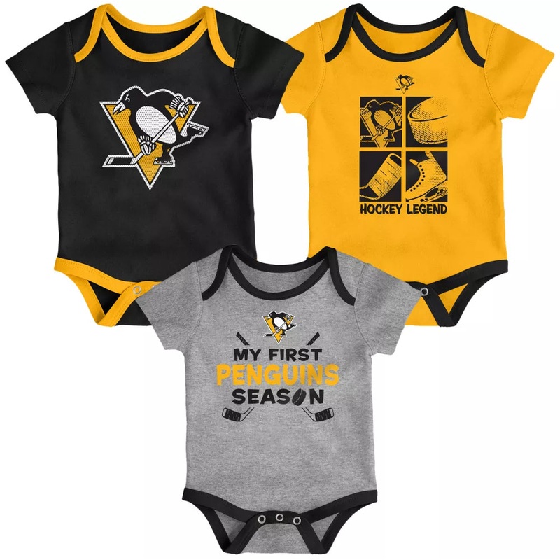 NHL Infant Pittsburgh Penguins Legend Multicolor Creeper Set 12M