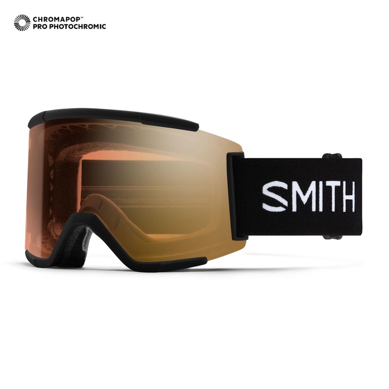 Smith Squad XL Low Bridge Fit Goggle Black/ChromoaPop Pro Photochromic Gold Mirror