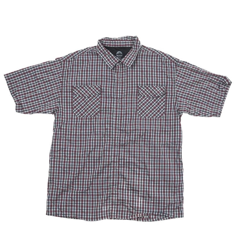 Zoic Short-Sleeve Button Up – Men’s XL Red/Gray